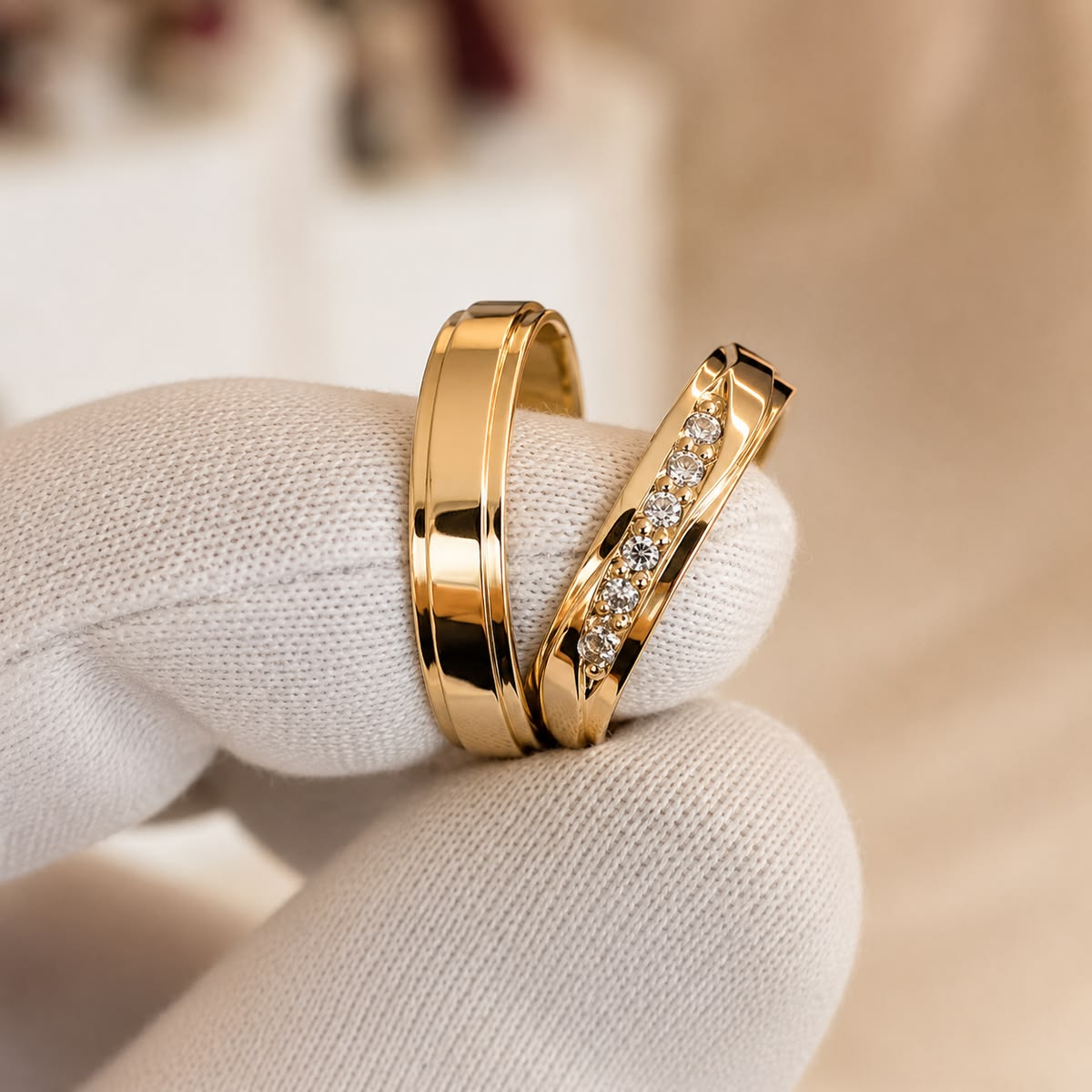 Engagement diamond ring resting on architecture conceptual custom design sketch blueprint drawings